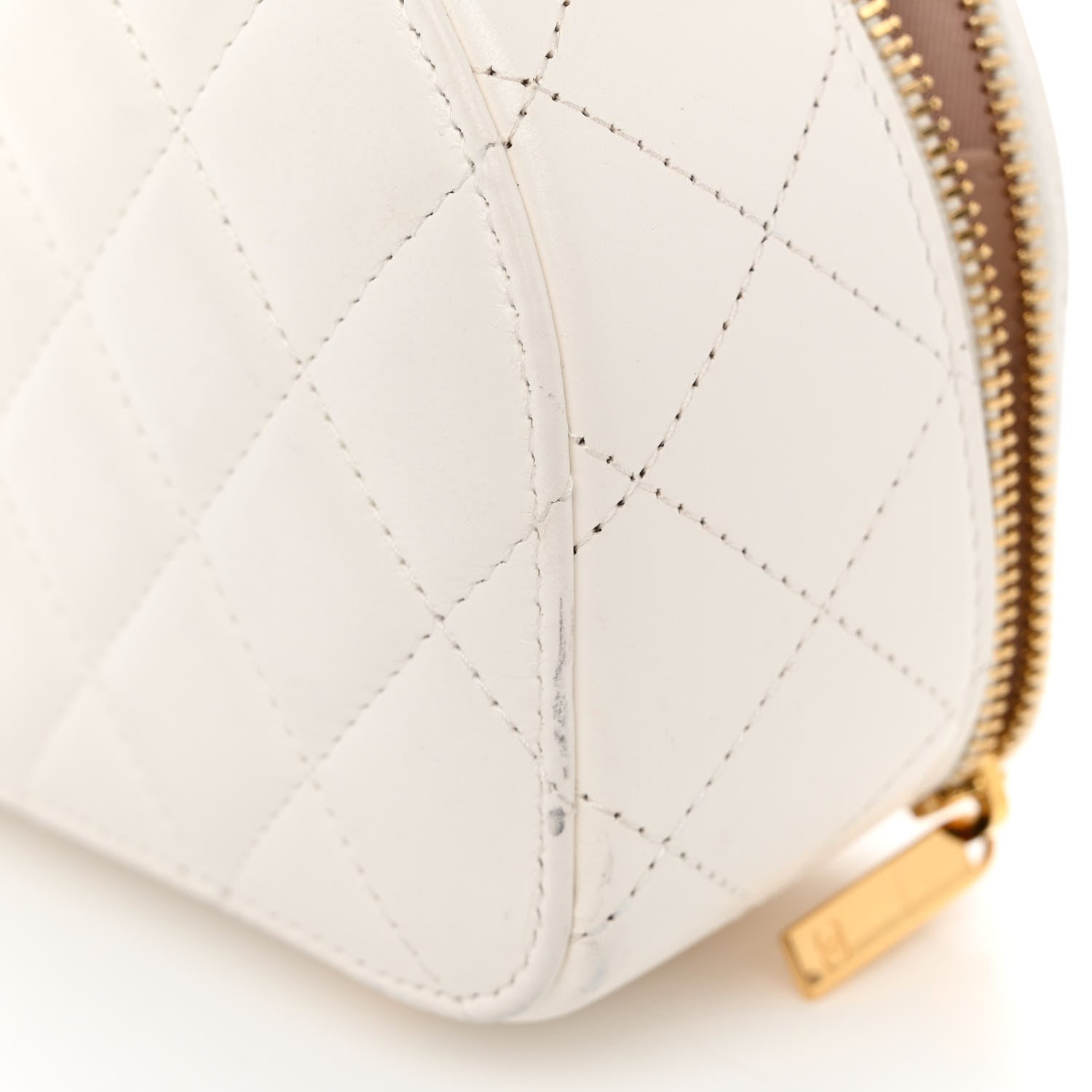 Chanel Lambskin Quilted Small Chic Riviera Top Handle Vanity Case White 11 of 11