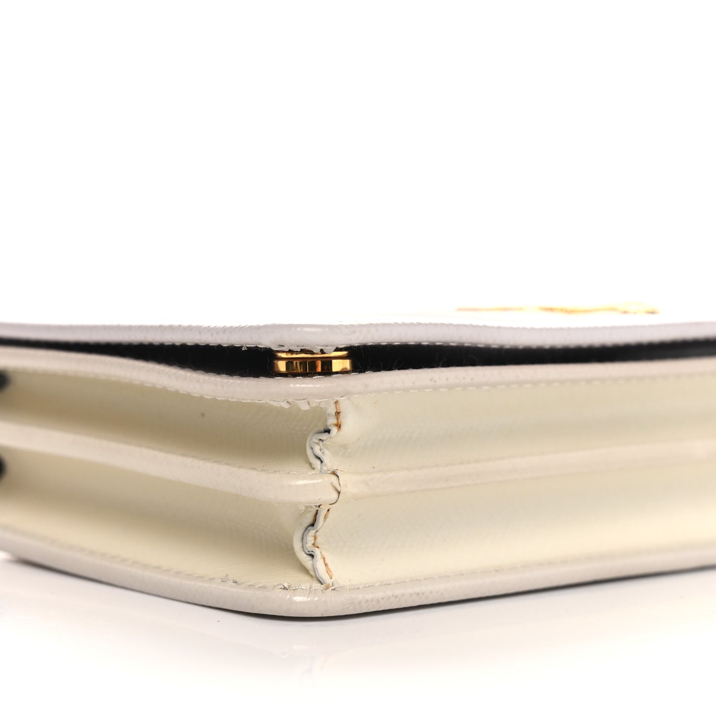 Saffiano Lux Chain Wallet White Multicolor