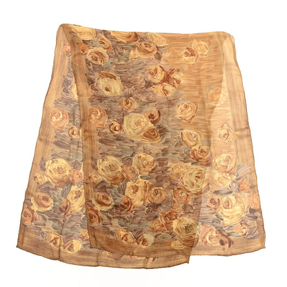 Gucci Silk Floral Scarf Brown 2 of 3