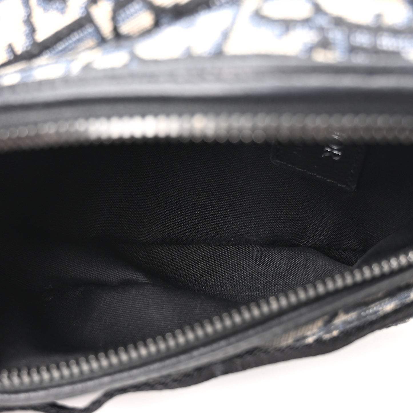 Grained Calfskin Oblique Scarab Sling Bag Blue Black