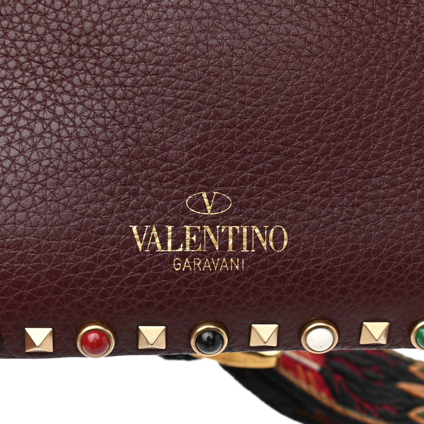 Calfskin Enchanted Wonderland Medium Guitar Strap Rockstud Rolling Flap Saddle Bag Rubin