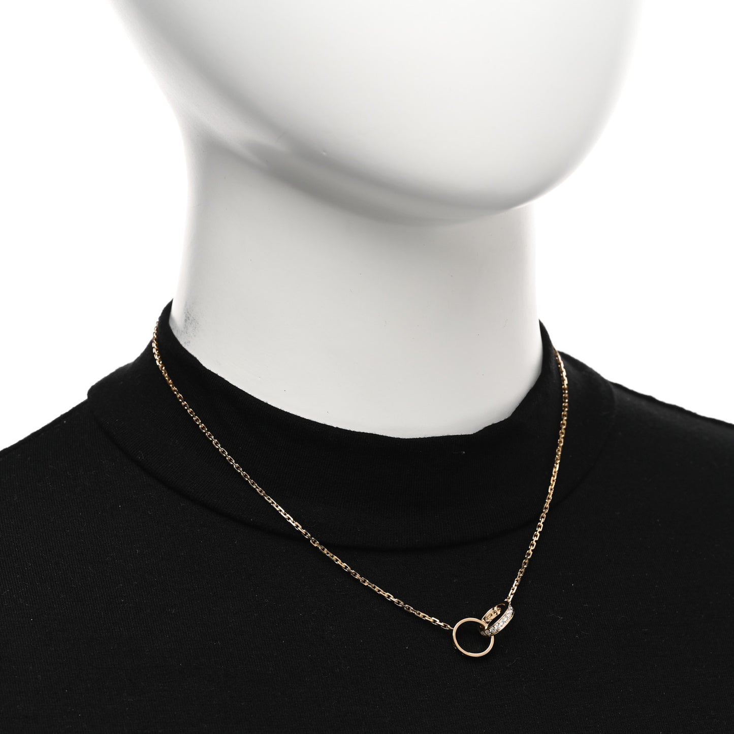 18K Yellow Gold Diamond Interlocking LOVE Necklace