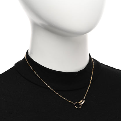 Cartier 18K Yellow Gold Diamond Interlocking LOVE Necklace 2 of 4