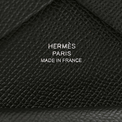 Hermes Epsom Calvi Duo Card Case Black 6 of 8