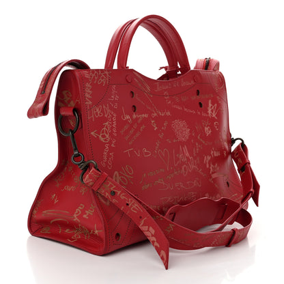 Balenciaga Calfskin Love Perforated Blackout Hardware City Rouge Profond 4 of 12