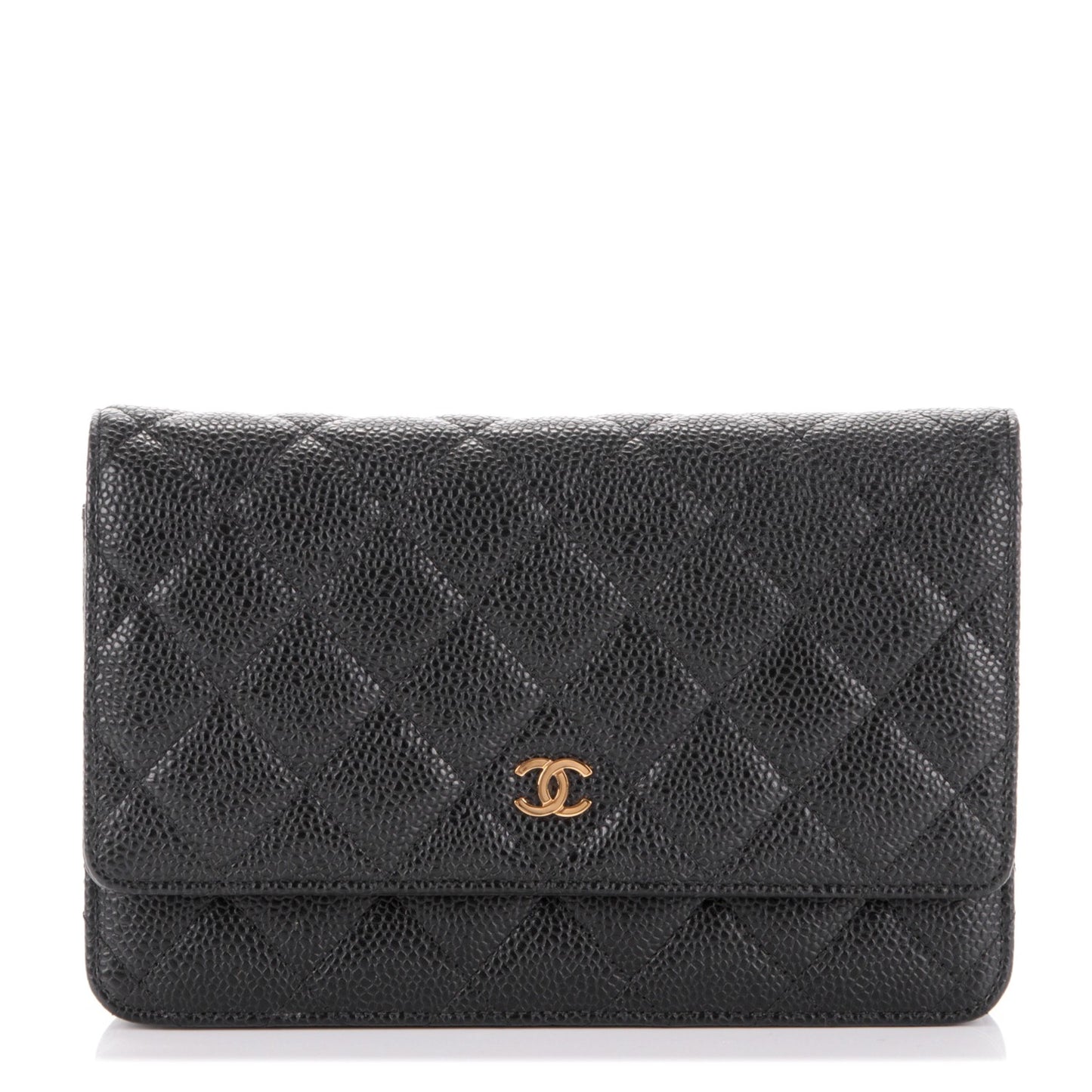 Caviar Quilted Wallet On Chain WOC Black