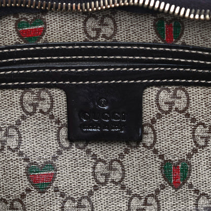 Gucci GG Plus Monogram Hearts Medium Joy Boston Dark Brown 5 of 13