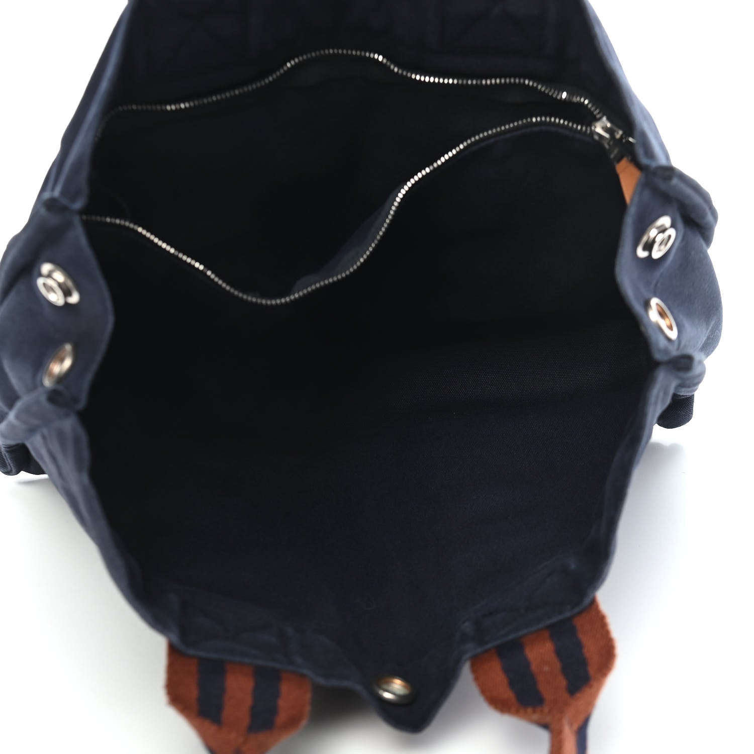 Hermes Canvas Tout Fourre PM Navy Brown 5 of 9
