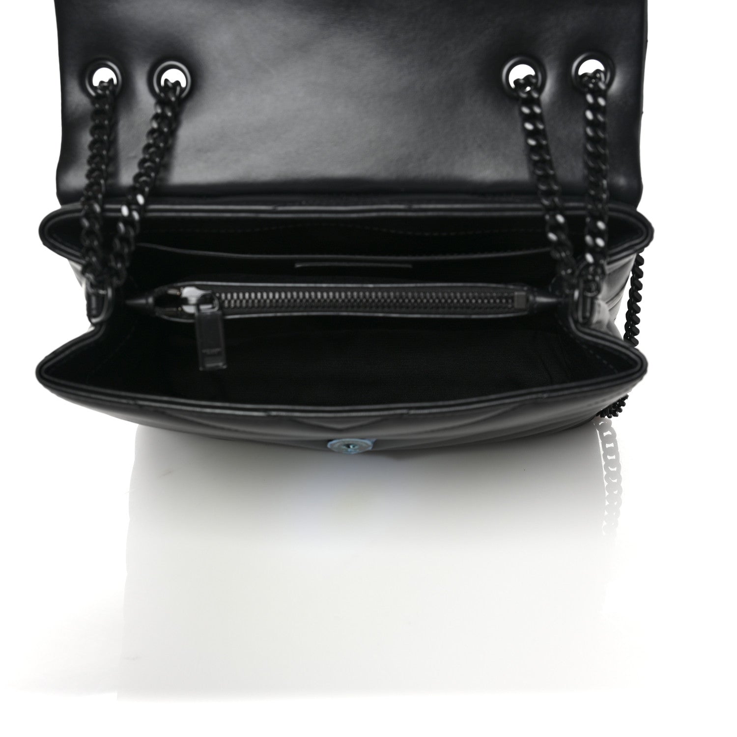 Saint Laurent Calfskin Y Quilted Monogram Small Loulou Chain Satchel Black 5 of 9