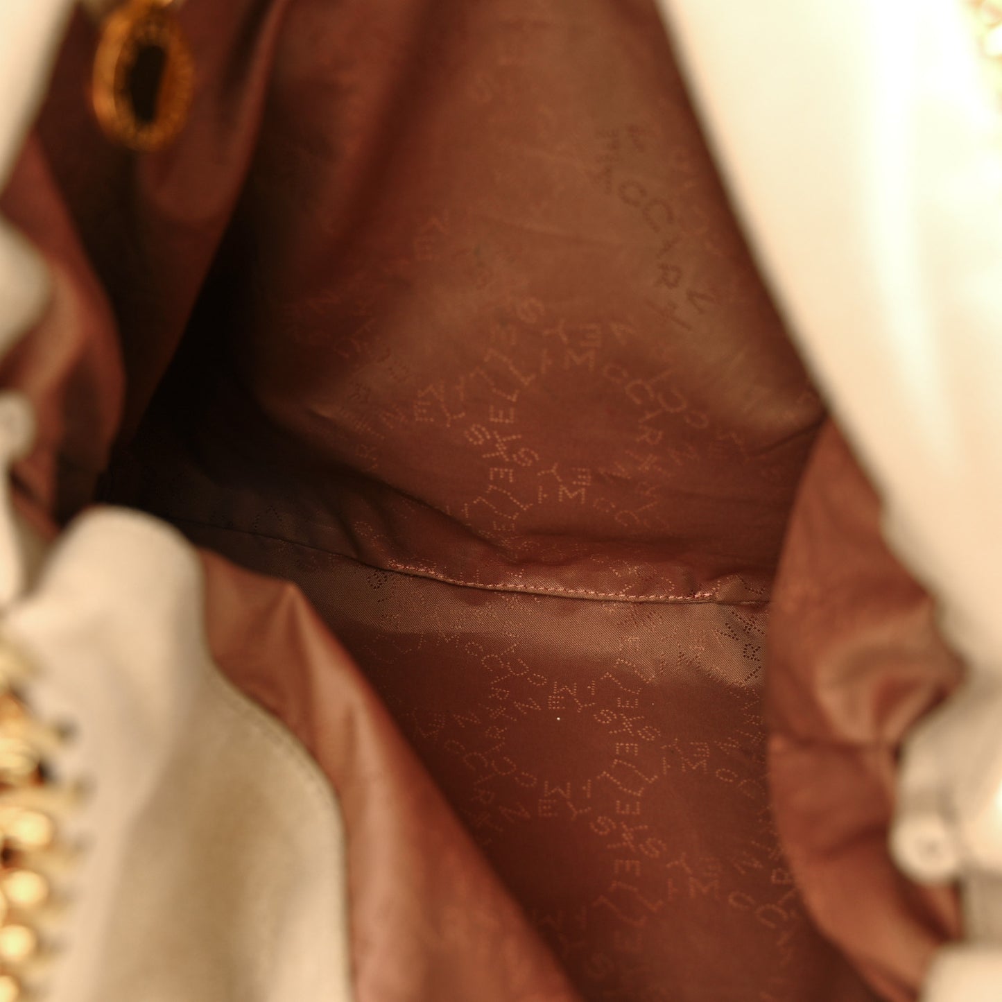 Shaggy Deer Small Falabella Tote Nude