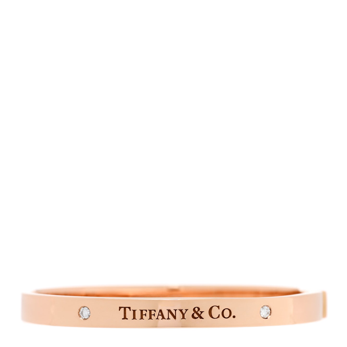 18K Rose Gold Diamond Logo Hinged Bangle Bracelet