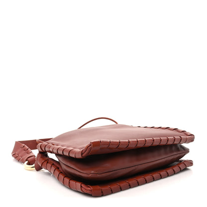Chloe Calfskin Mate Woven Drawstring Shoulder Bag Bold Brown 4 of 13