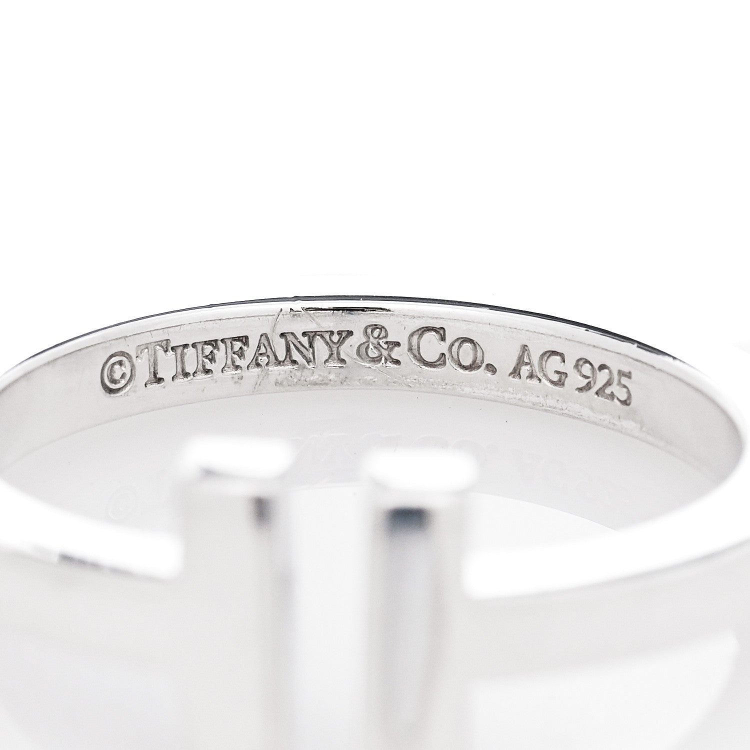 Tiffany Sterling Silver T Square Ring 54 7 8 of 8
