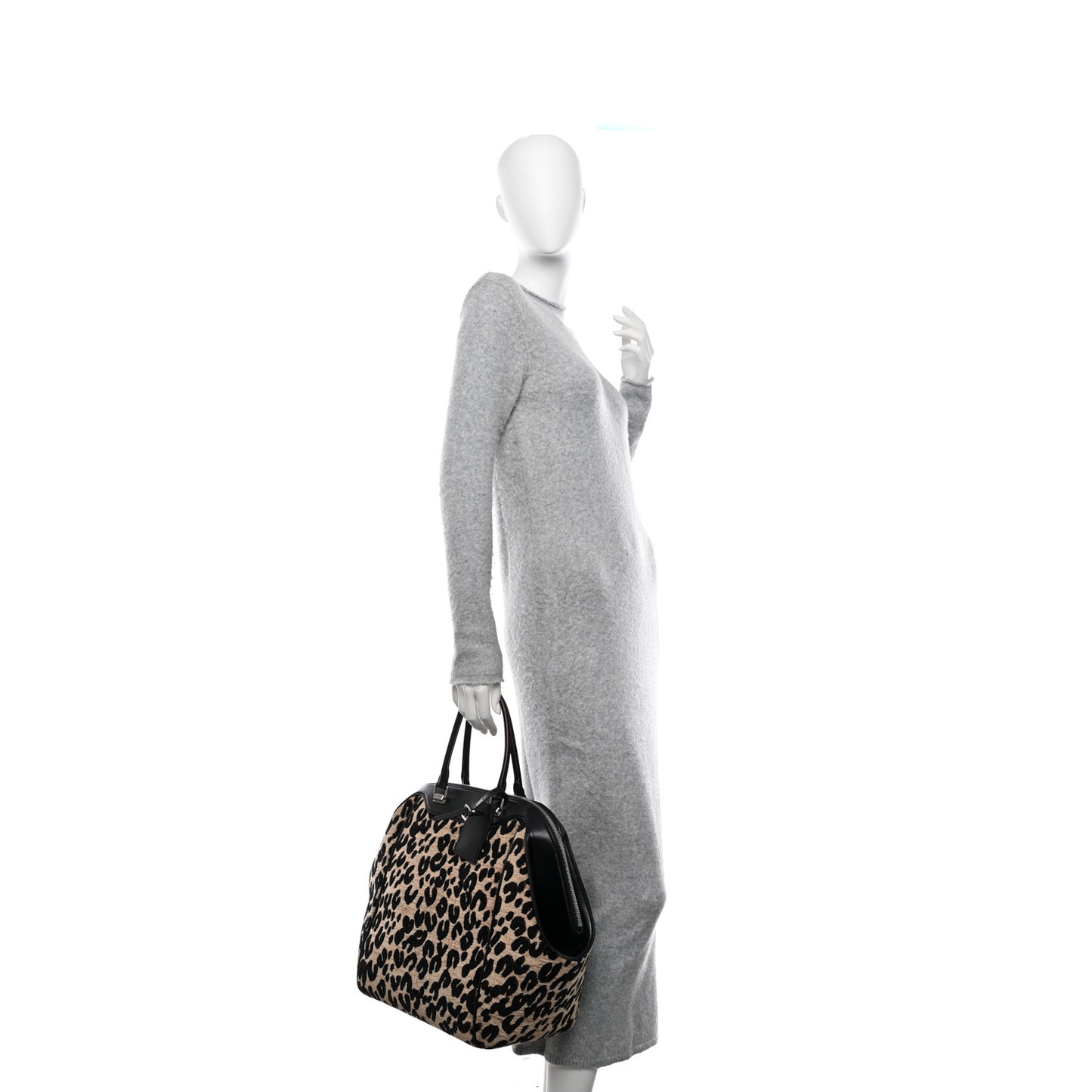 Jacquard Velvet Leopard Print Stephen Sprouse North South Bag Black