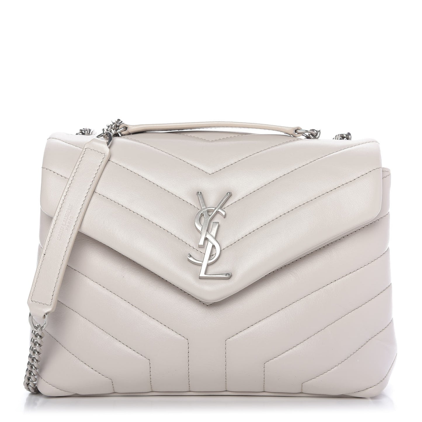 Calfskin Y Quilted Monogram Small Loulou Chain Satchel Granite