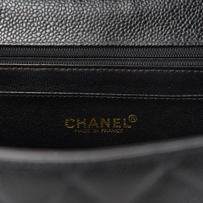 Chanel Caviar Quilted Jumbo Single Flap Black 8 of 10