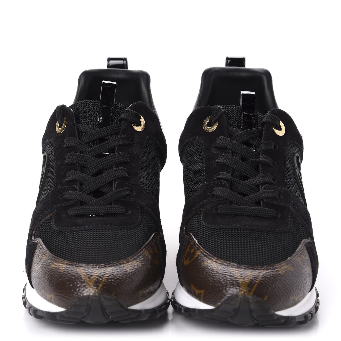 Suede Monogram Run Away Sneakers 39 Black