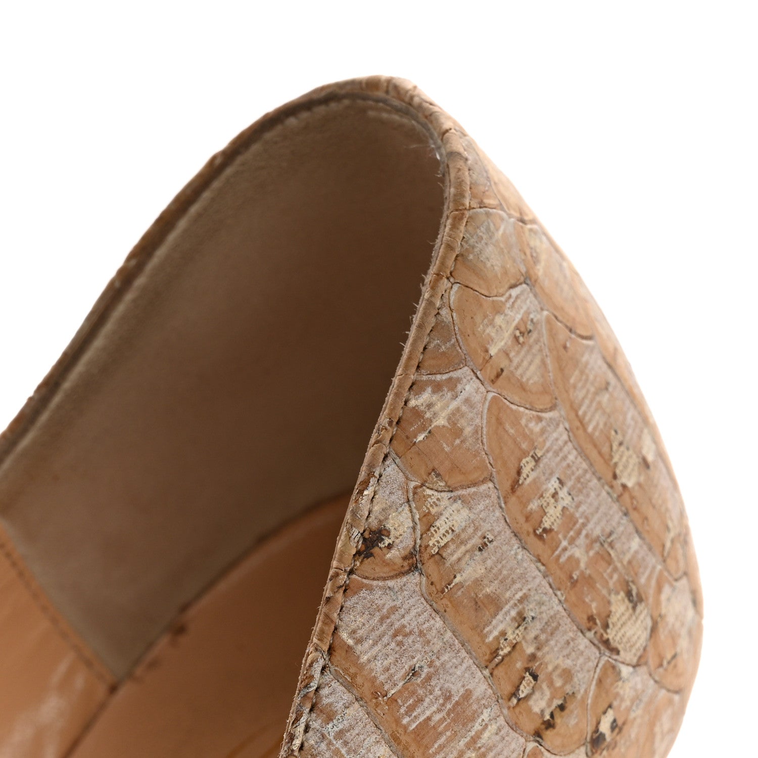 Christian Louboutin Cork Snake Embossed Daffodile 160 Pumps 36.5 Beige 10 of 11