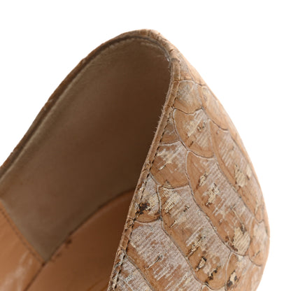 Christian Louboutin Cork Snake Embossed Daffodile 160 Pumps 36.5 Beige 10 of 11