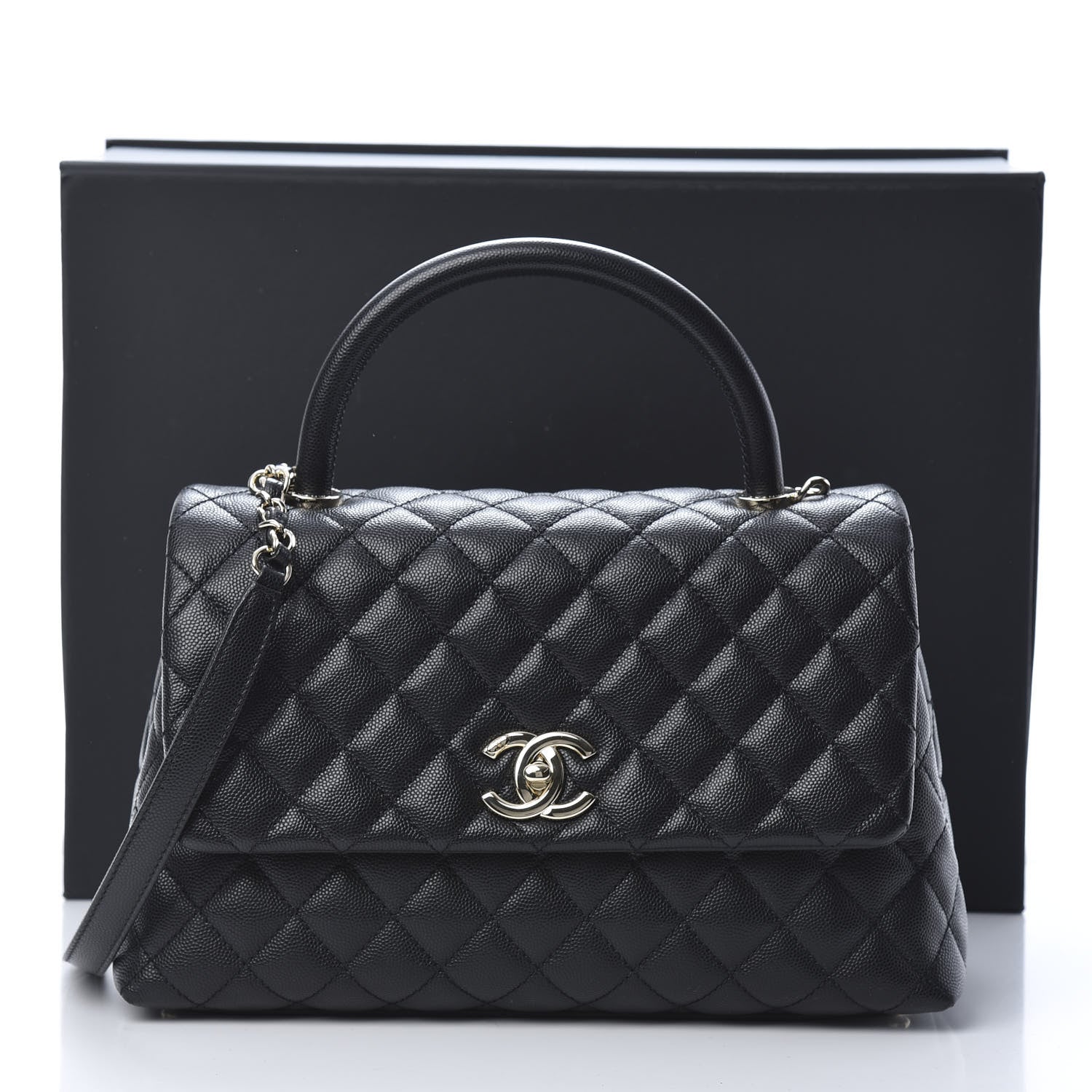 Chanel Caviar Quilted Small Coco Handle Flap Black 11 of 11