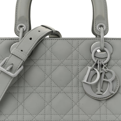 Christian Dior Ultra Matte Calfskin Cannage Medium Lady Dior Grey Stone 8 of 14