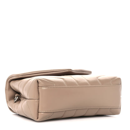 Saint Laurent Calfskin Y Quilted Monogram Toy Loulou Crossbody Bag Dark Beige 3 of 8