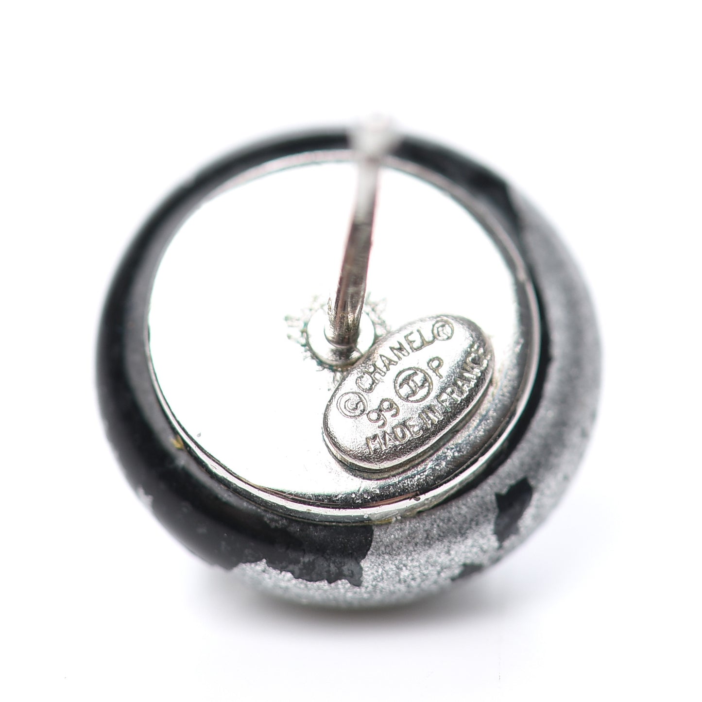 Resin CC Earrings Silver