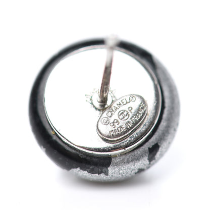 Chanel Resin CC Earrings Silver 4 of 4