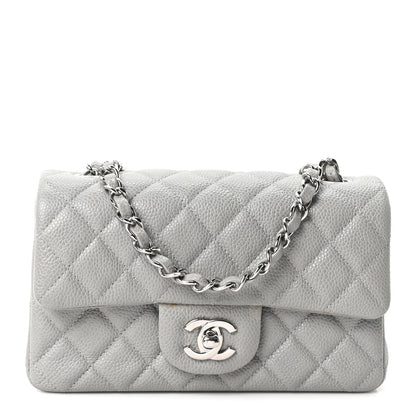Chanel Caviar Quilted Mini Rectangular Flap Light Grey 1 of 11
