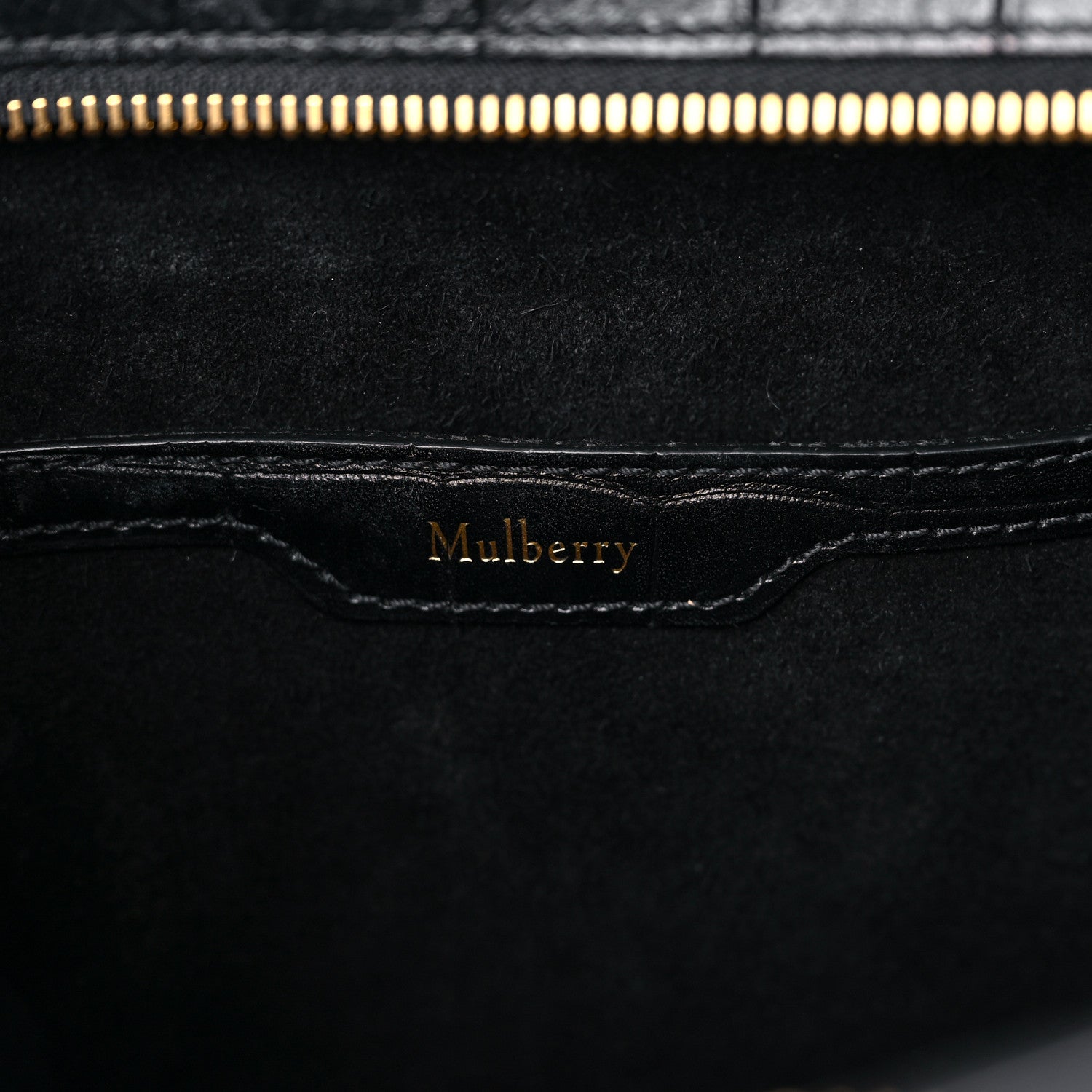 Mulberry Crocodile Embossed Calfskin Small Zipped Bayswater Black 5 of 12