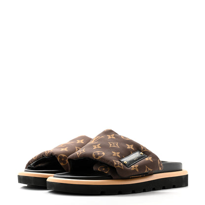 Louis Vuitton Nylon Monogram Pool Pillow Comfort Mule 38 Cacao Brown 3 of 9