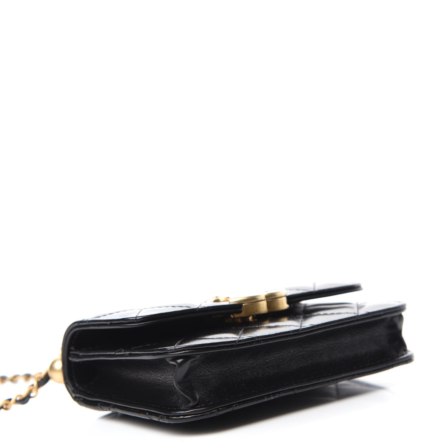 Chanel Calfskin Quilted Perfect Fit Coin Purse With Chain Black 4 of 13