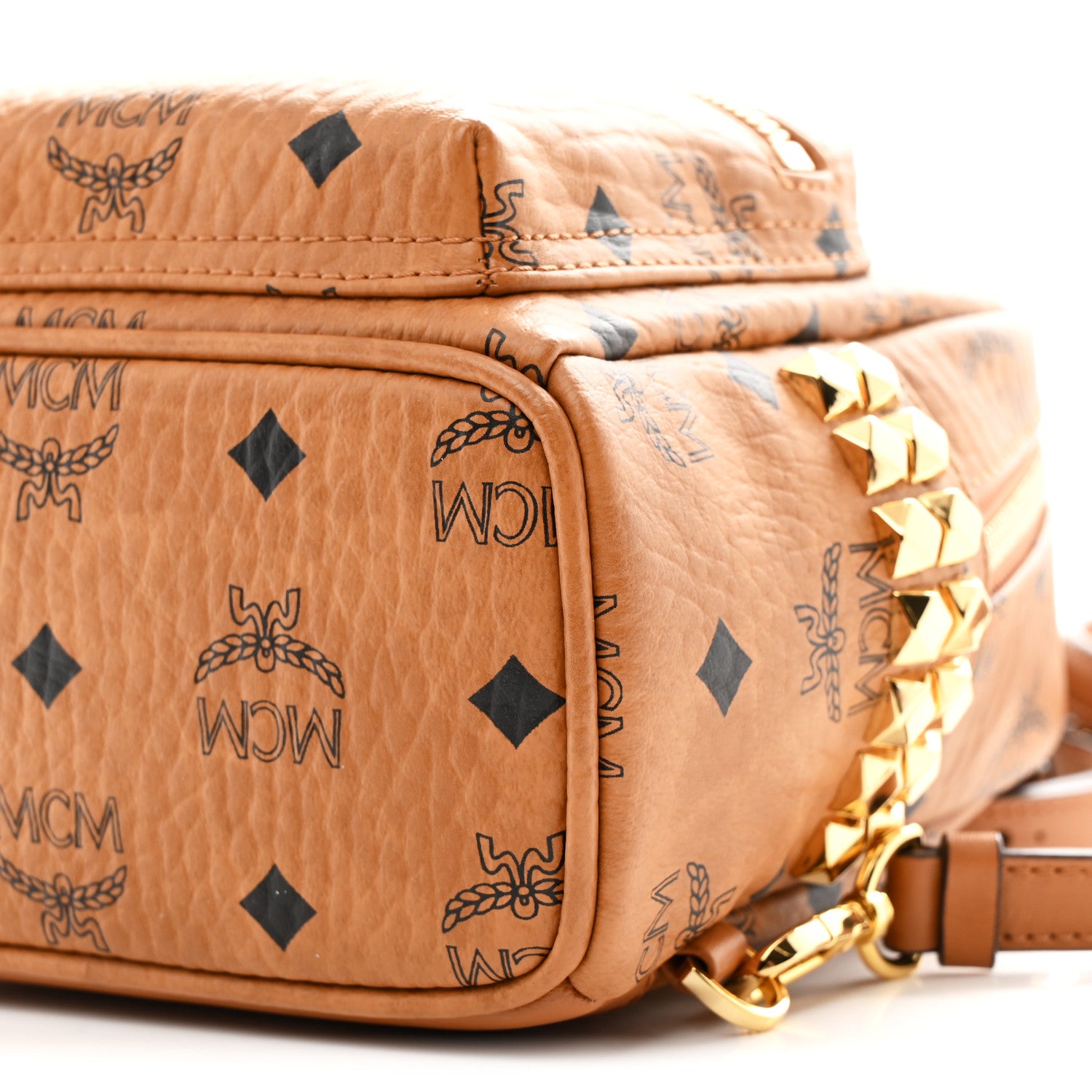 MCM Visetos Side Stud X-Mini Stark Backpack Cognac 1845966