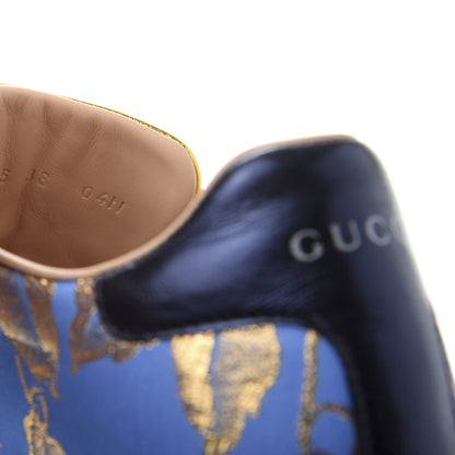 Gucci Lurex Jacquard Crystal Sylvie Web Branches Womens Ace Sneakers 38 Pervinca Gold 9 of 10