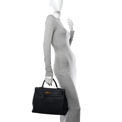 Hermes Togo Kelly Retourne 35 Indigo 2 of 12