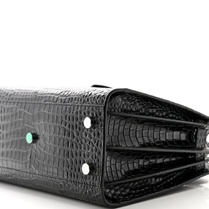 Saint Laurent Calfskin Crocodile Embossed Baby Sac De Jour Black 9 of 9