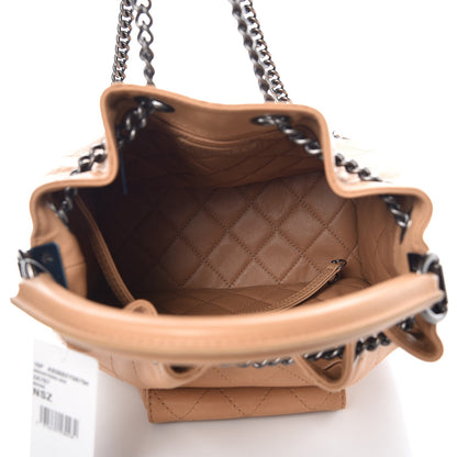 Chanel Calfskin Stitched Medium Urban Luxury Drawstring Backpack Beige 6 of 11