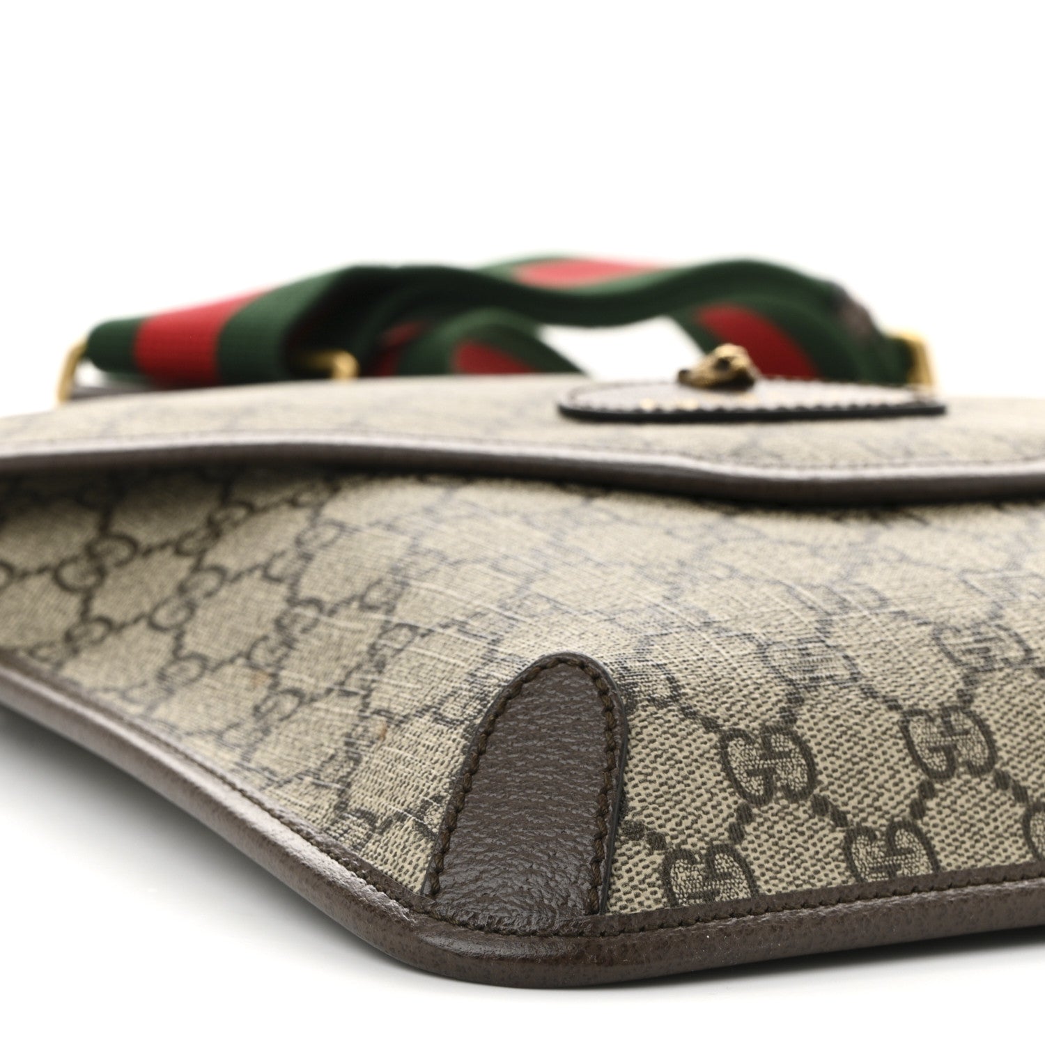 Gucci GG Supreme Monogram Web Medium Neo Vintage Flap Messenger Bag Beige New Acero 9 of 12