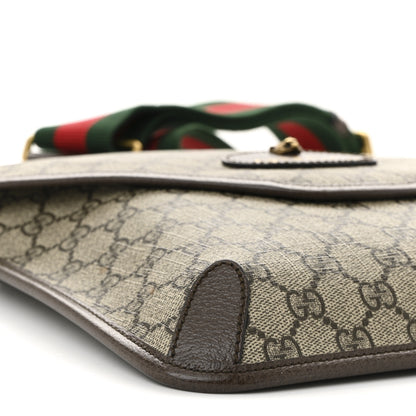 Gucci GG Supreme Monogram Web Medium Neo Vintage Flap Messenger Bag Beige New Acero 9 of 12