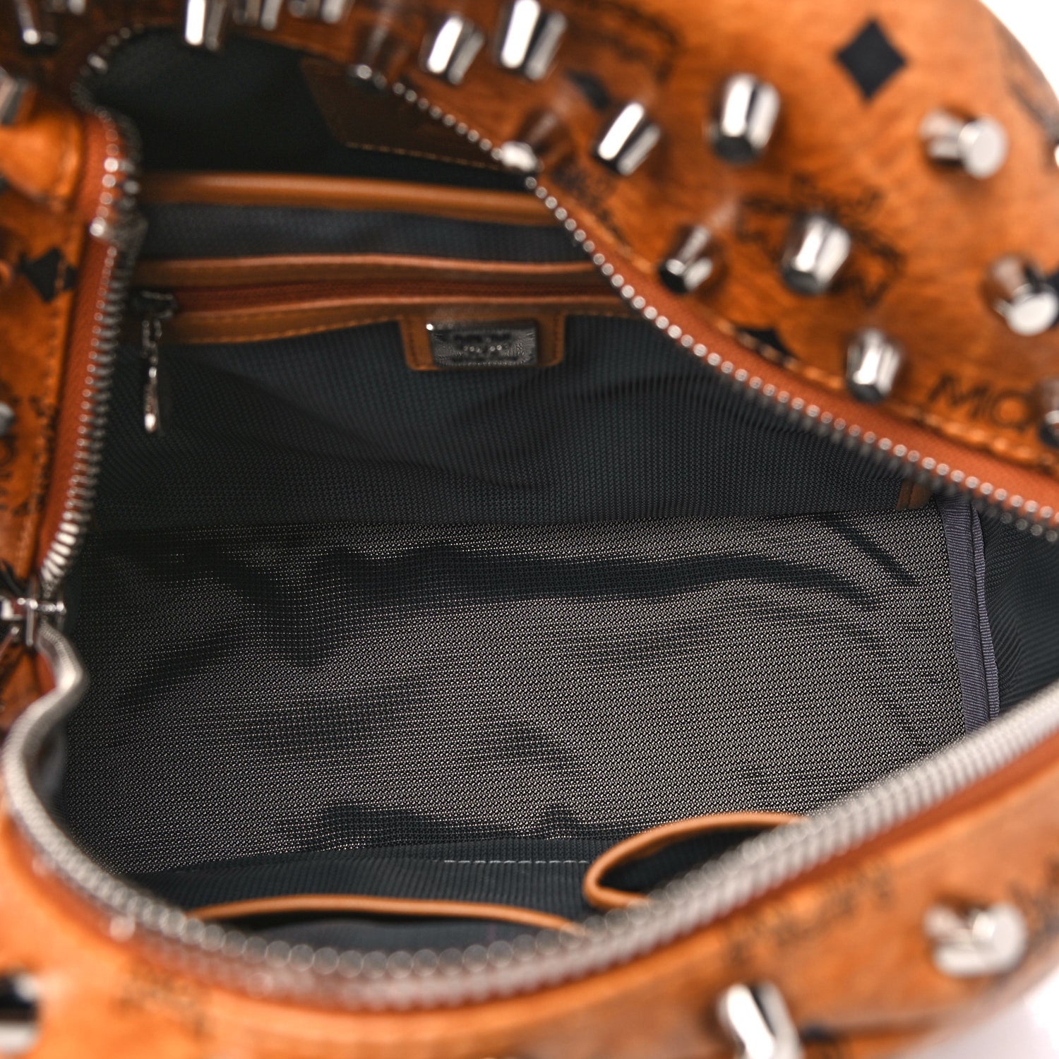 MCM Visetos Studded Small Backpack Cognac 4 of 10