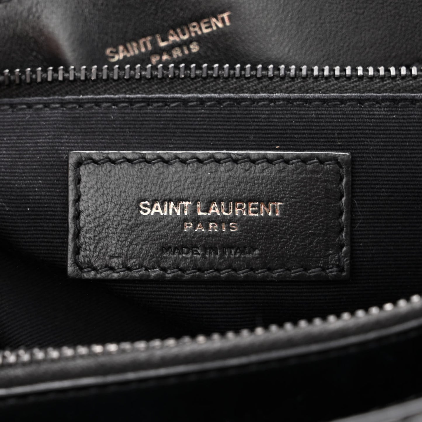 Calfskin Y Quilted Monogram Monochrome Medium Loulou Chain Satchel Black