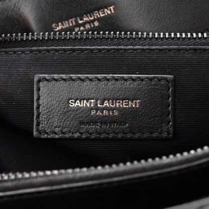 Saint Laurent Calfskin Y Quilted Monogram Monochrome Medium Loulou Chain Satchel Black 5 of 9