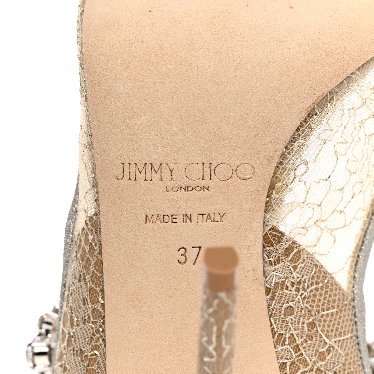 Jimmy Choo Lace Crystal Bing 100 Pumps 37 Ivory 8 of 13
