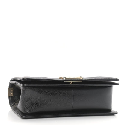 Chanel Caviar Chevron Quilted Medium Boy Flap Black 4 of 9
