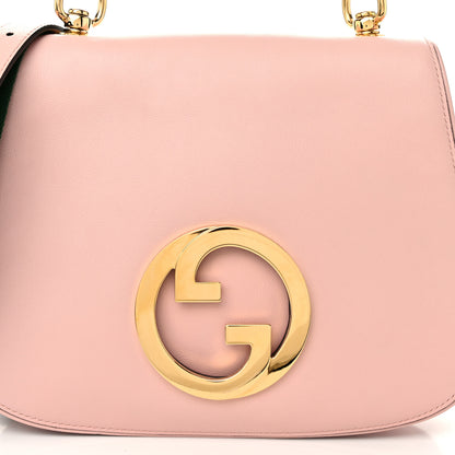 Gucci Roxy Calfskin Web Medium Blondie Top Handle Shoulder Flap Bag Powder Pink 9 of 12