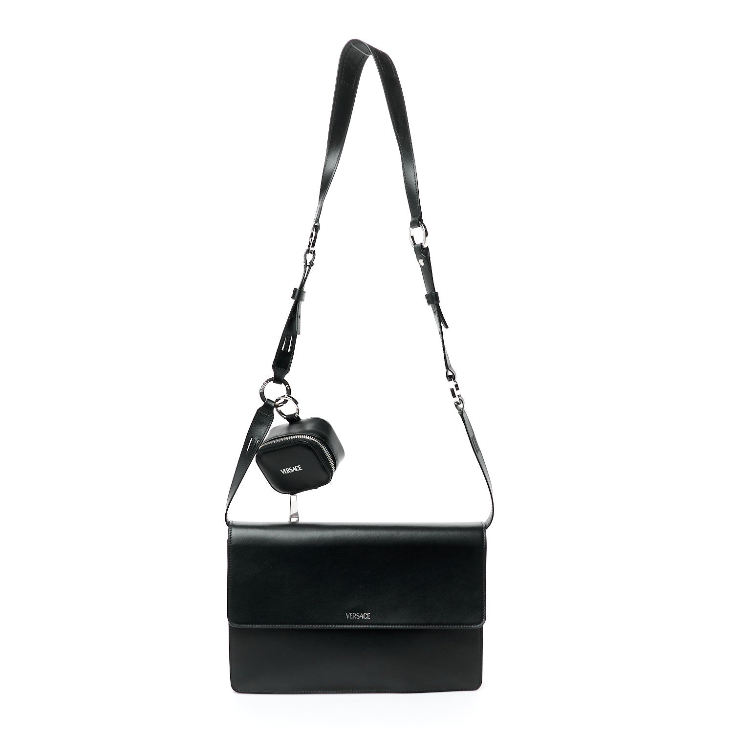 Versace Calfskin Cargo Modular Messenger Bag Black 1 of 22