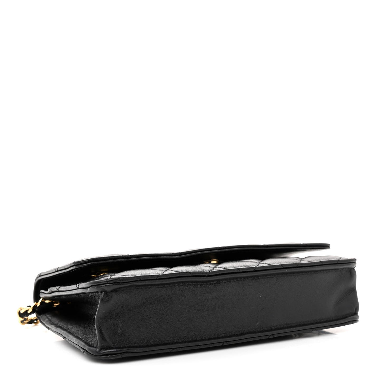 Lambskin Quilted Wallet On Chain WOC Black
