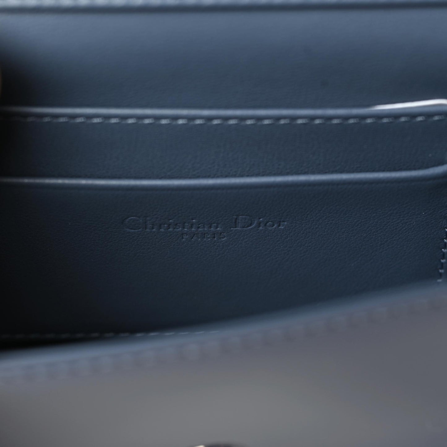 Patent Cannage Nano Lady Dior Pouch Cloud Blue