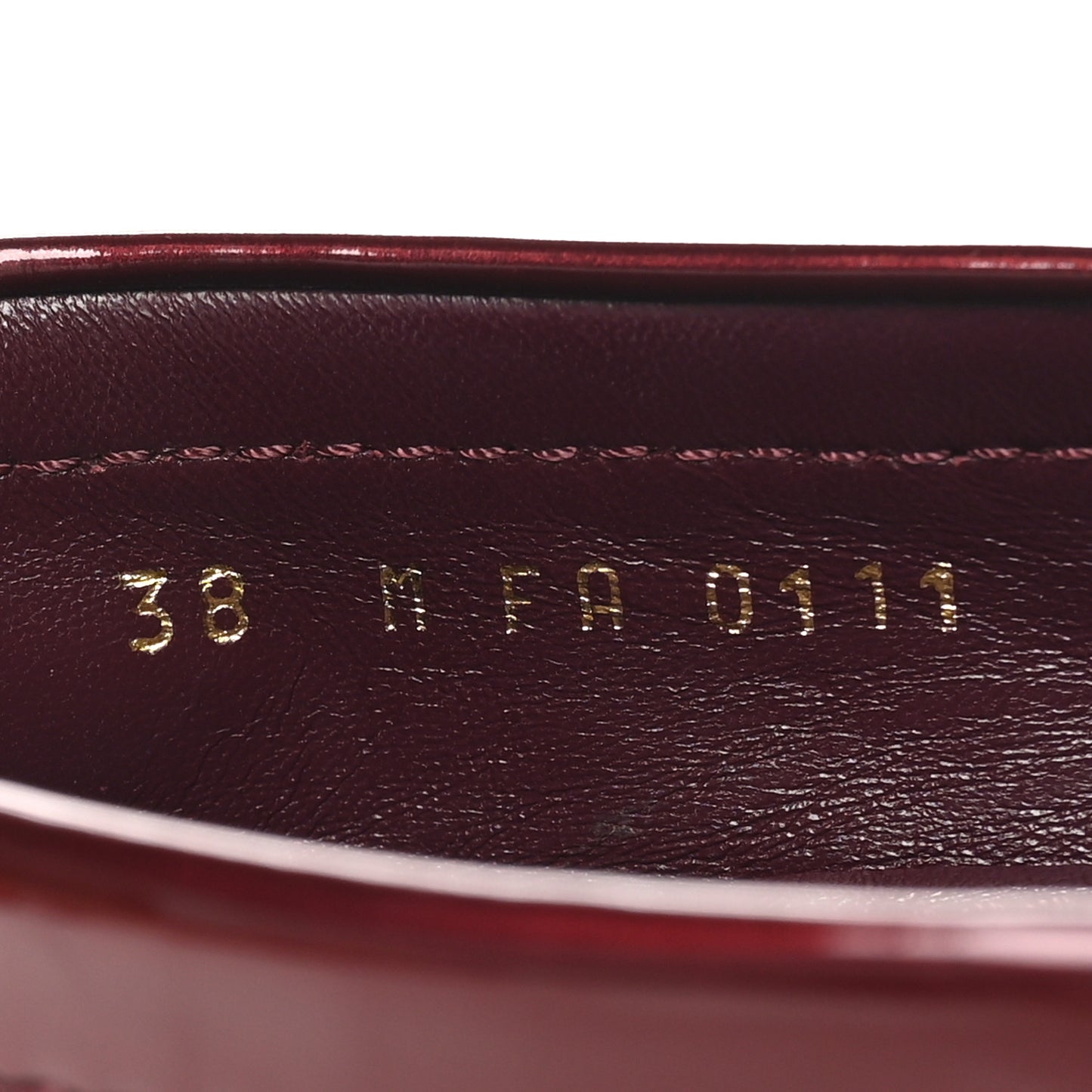 Patent Calfskin Oxford Loafers 38 Rouge Fauviste