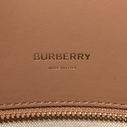 Burberry Smooth Calfskin Stripe Medium Two Handle Title Bag Camel Black Red 6 of 12